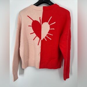 NWOT XOKR KERRI ROSENTHAL Heart Color Block Sweater  Size M Retail $248